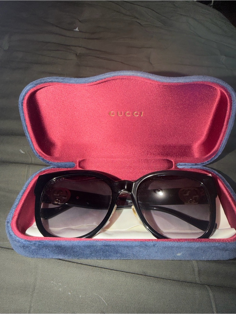 Gucci Black Gradient Oversized Square Sunglasses